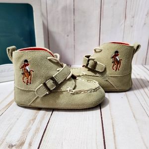 Ralph Lauren Tan Suede Ranger High Tops